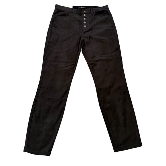 High-Waisted Black Skinny Jeans With Button-Fly Closure Size 31 NWT - Picture 1 of 15